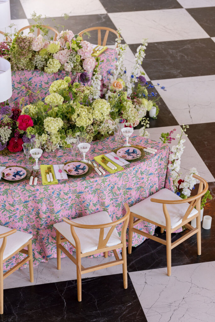 An incredibly colorful and vibrant affair with lush floral decor at Elkins Estate.